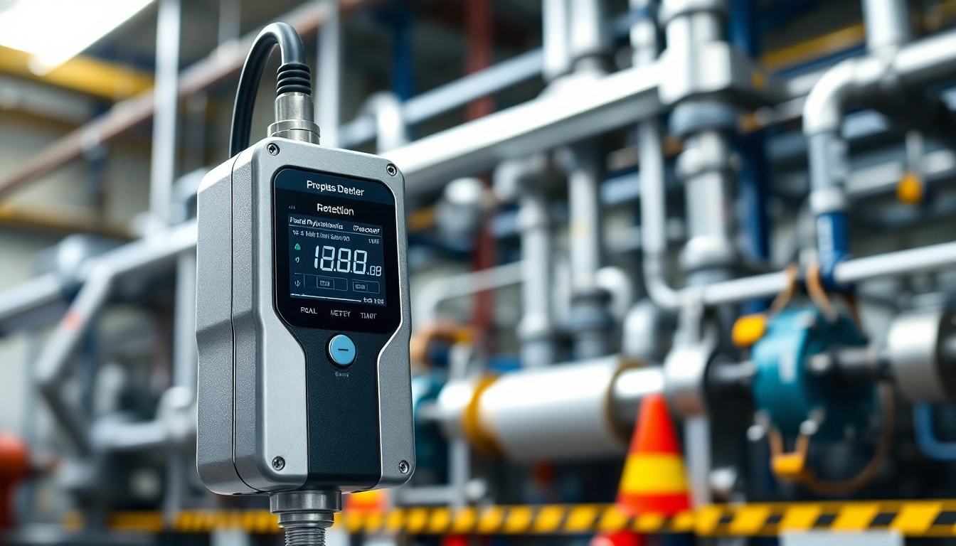 Hydrogen Chloride detector monitoring safety in an industrial environment with advanced technology.