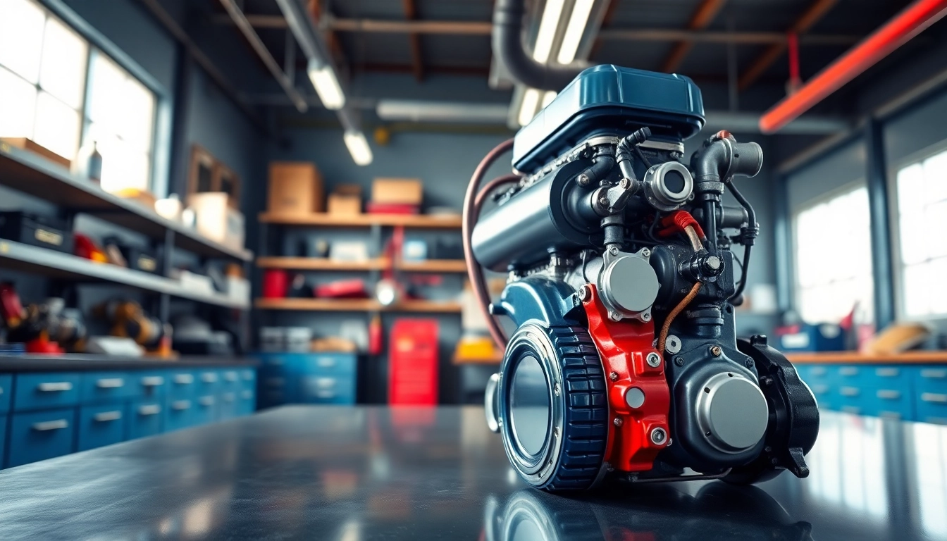Gain insight into racing engine oil through a close-up of a racing engine in a modern garage.