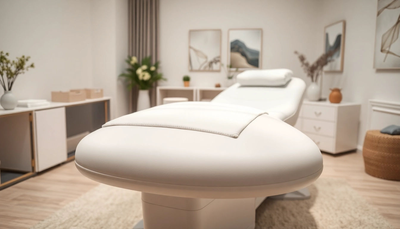 liege Kosmetik in einem eleganten Behandlungsraum, der Komfort und Stil vereint.