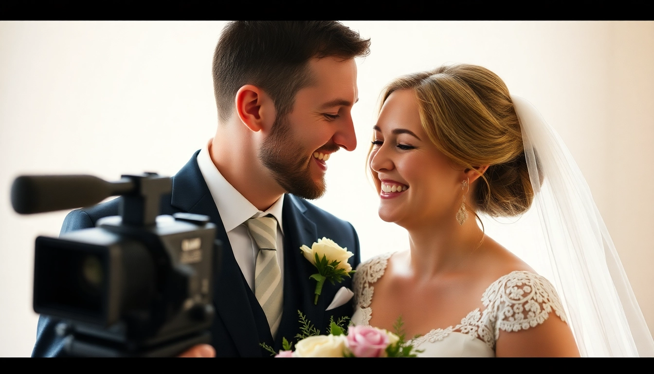 Capture the moment as a wedding videographer in Ireland films a beautiful couple’s joy on their special day.