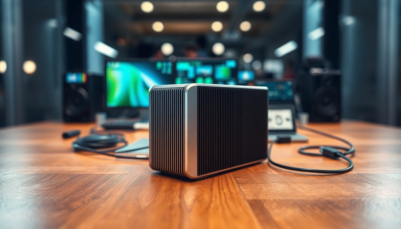 Powering devices with TPower: a sleek power supply in a modern tech workspace.