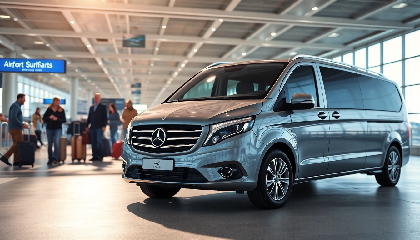 Efficient airport transfers with a professional vehicle at the terminal.