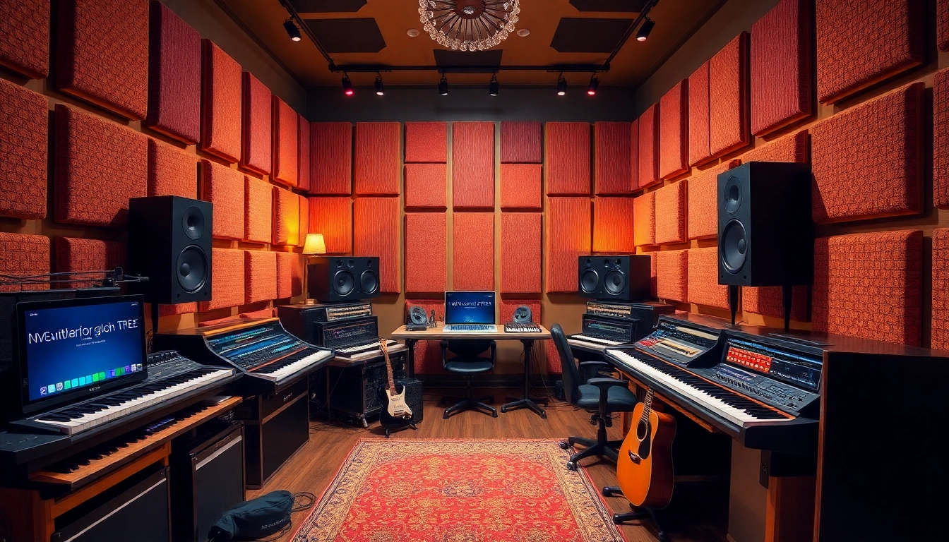 Experience the creativity at 汽水音乐官网's vibrant music studio, showcasing colorful equipment and a cozy vibe.