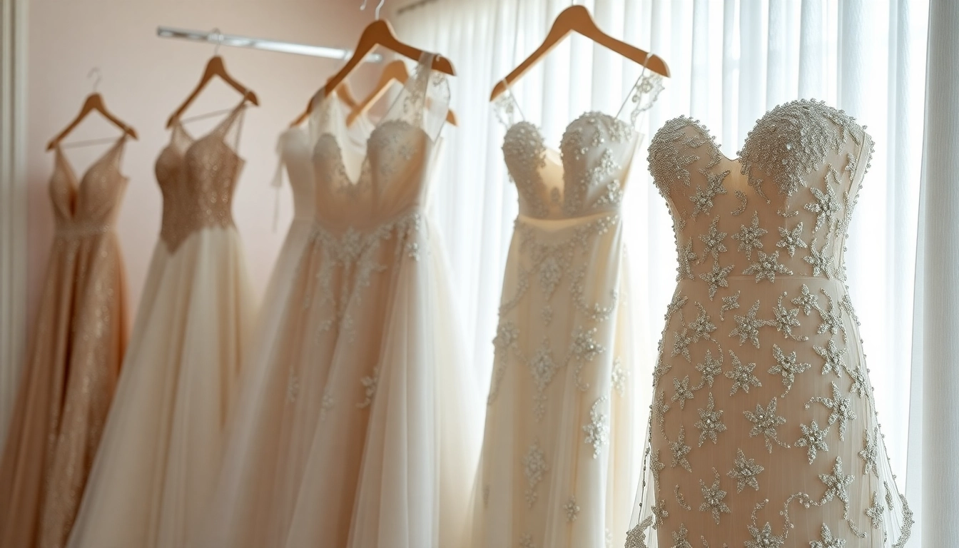 Admire our beautiful beaded wedding dresses featuring exquisite beadwork and designs.