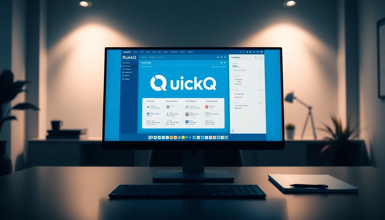 Discover the QuickQ官方网站 featuring its intuitive desktop software interface for users.