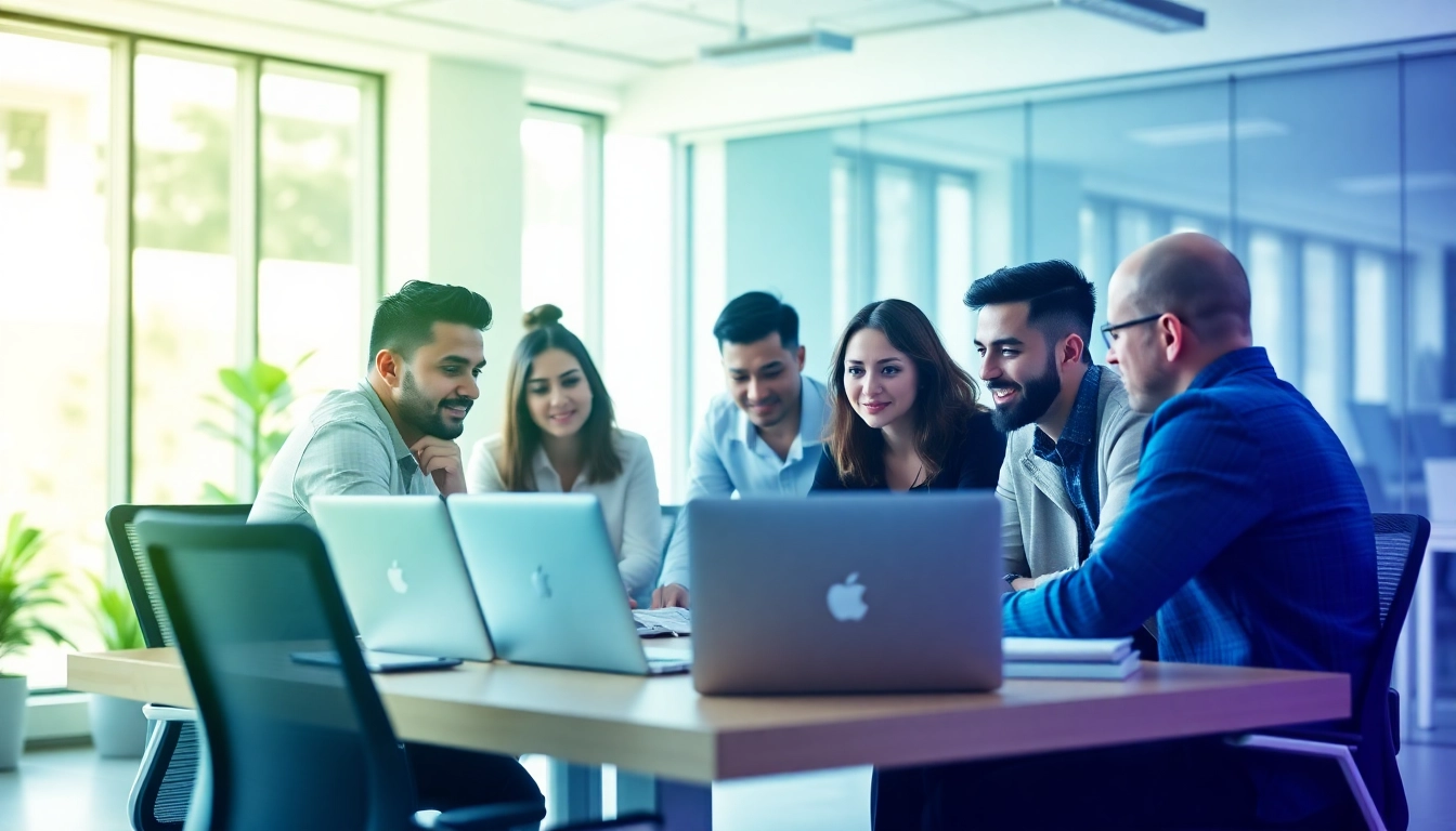 Online marketing bureau Roosendaal in een moderne werkomgeving met een team dat samenwerkt.