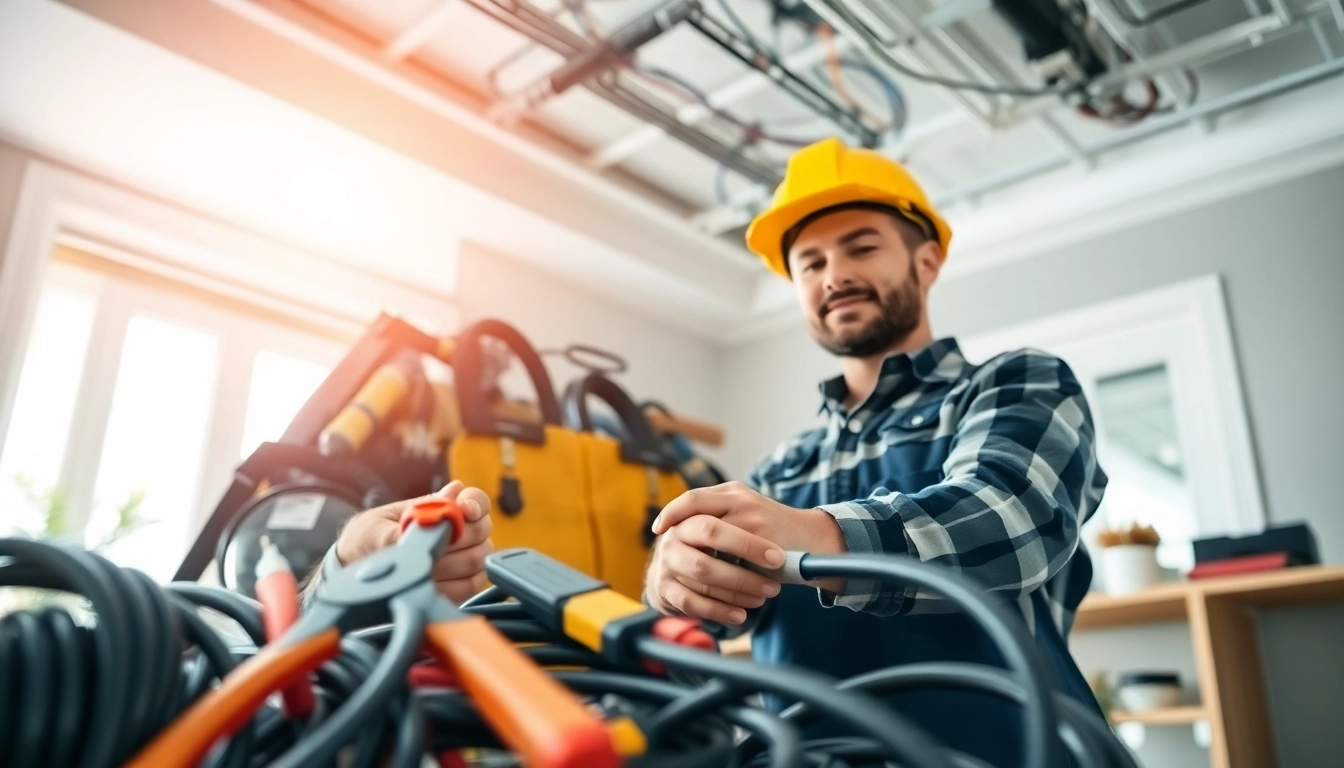 Electrician providing Electrical Service in a home, ensuring safe installations.