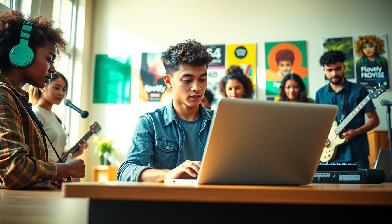 Engaging professionals using spotify promotion to boost their music visibility.