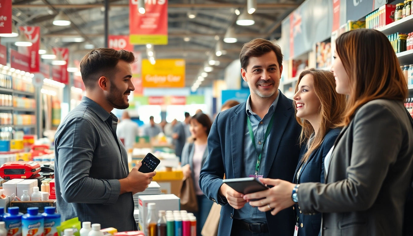 Buyers engaging in a dynamic marketplace, showcasing negotiation skills and product selection in action.