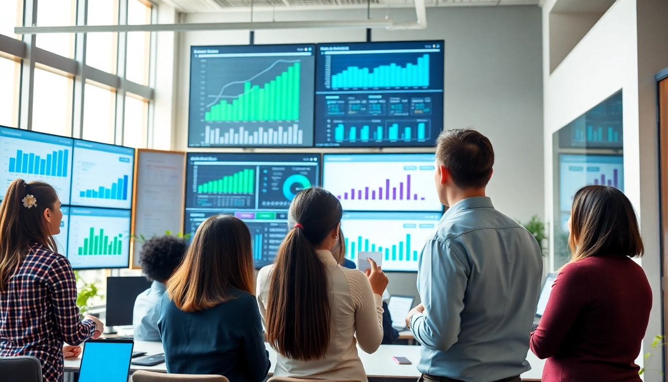 Visualize competitive intelligence insights in a collaborative office setting featuring a data analyst.