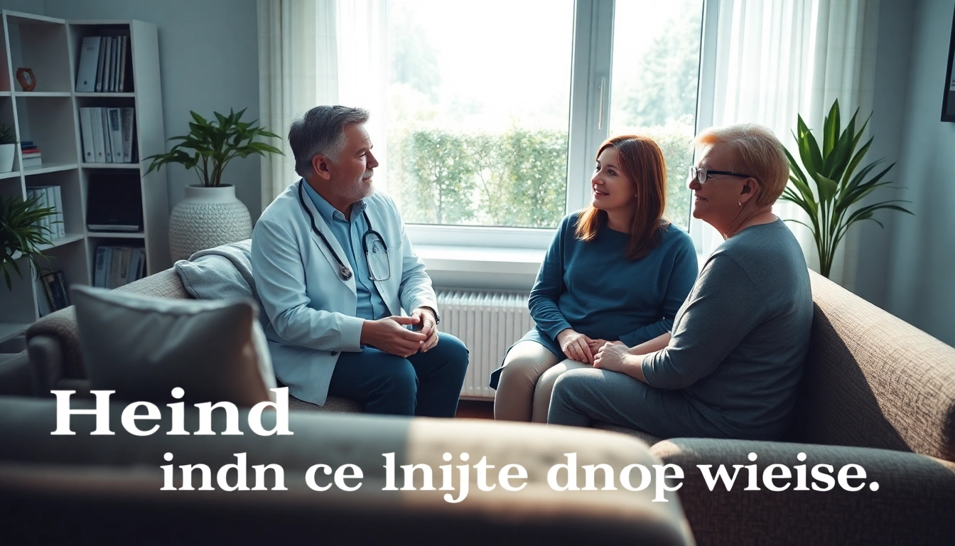Engaged psychiatrist communicating with a patient in a calming office.
