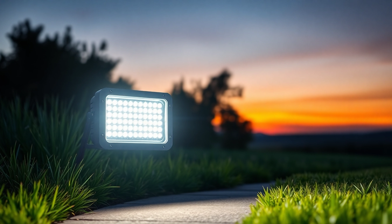 Illuminate your outdoor spaces with the LED Waterproof light, showcasing bright illumination in nature.