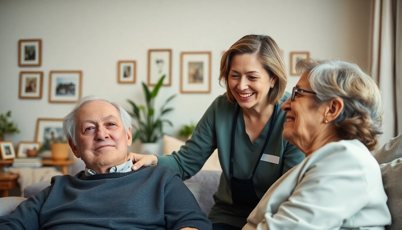Engaging moment in austin senior home care showing a caregiver assisting a relaxed elderly person in a cozy space.