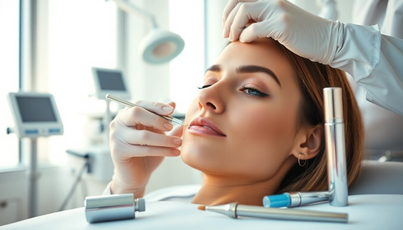 Applying jaw contouring filler to enhance facial aesthetics in a professional clinic.