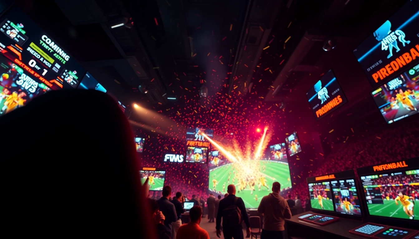 Betting on judi bola with excitement and vibrant digital displays for online football games.