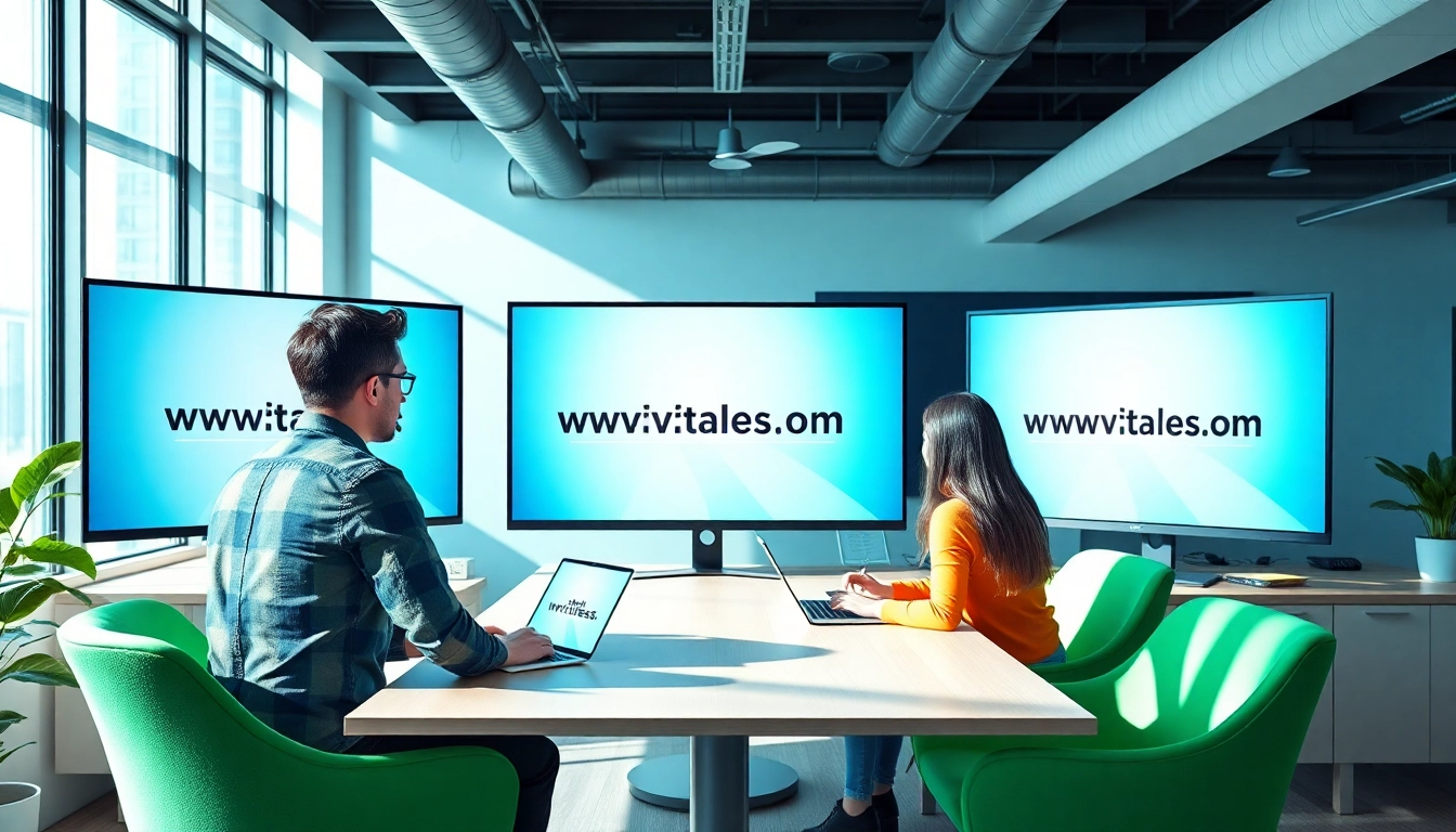 Team working on the website http://Avtales.com showcasing creative web design.