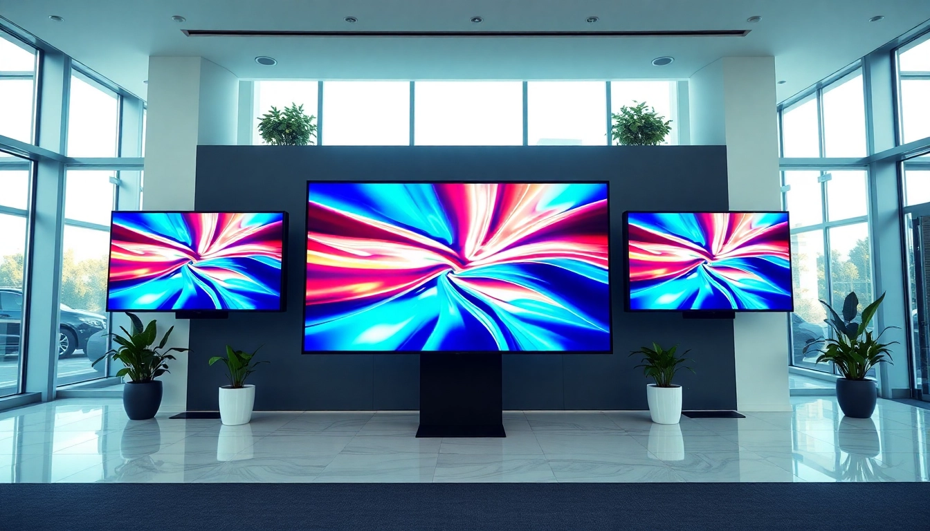Engaging digital signage solutions showcasing dynamic content in a professional environment for cloud-based digital signage solution.