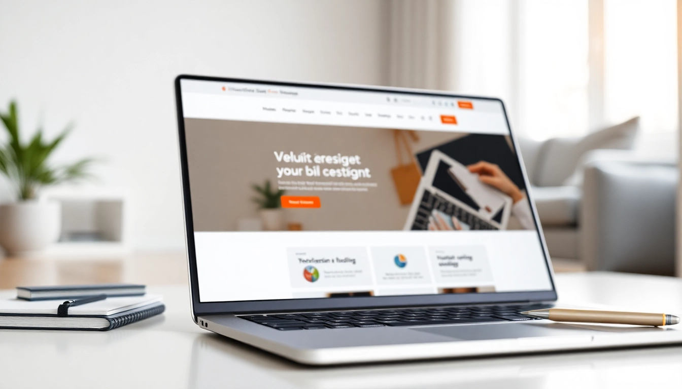 Showcasing elegant website design on a modern laptop highlighting user-friendly interfaces.